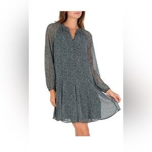 Green and White Long Sleeve V-Neck Sundress Long Sleeve NWT 2XL